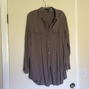 Dark Taupe Button-Down Shirt